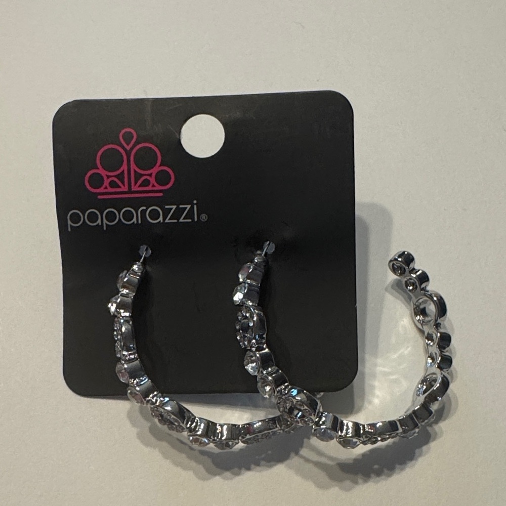Paparazzi Textured Silver Earrings